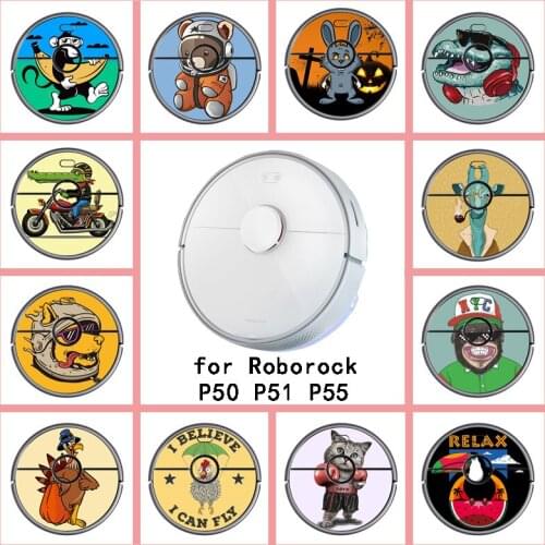 Provide Customized Custom Animal Cute Sticker for Roborock P50 P51 P55 Robot Robotic Vacuum Cleaner Skin Spare Parts Accessories