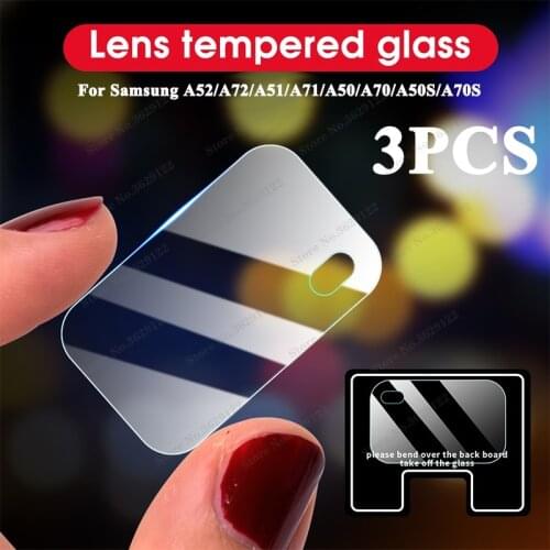 3pcs camera protector tempered glass on the for Samsung Galaxy a52 a72 a51 a71 a50 a70 a515f a715f a525f protective len 9H glass