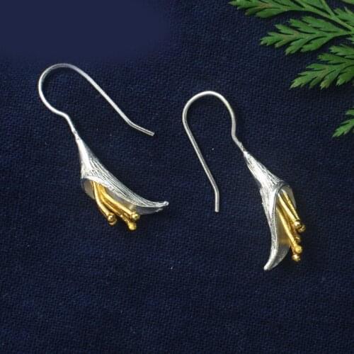 Vintage Flowers Stud Earrings For Women Silver Color Geometric Earrings Brinco Trendy Fashion Jewelry Gifts