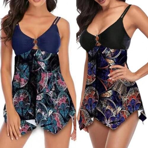 Women Sexy Bandeau Push Up Bikini Set Spaghetti Strap Two Piece Swimsuit Ruched Bikinis Swimwear Floral Bathing Suit Beach Wear