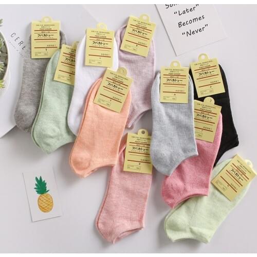 10Pairs/Lot Casual Socks Fashion Womens Slippers Solid Cotton Sneakers Invisiable Heel Pain Soft Socks Gel Rubber Sapatos Socks