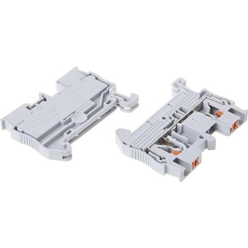 10pcs/set PT 2.5 Push-In Din Rail Mounted Terminal Blocks Spring Screwless Feed Through Electrical Components Parts wholesale