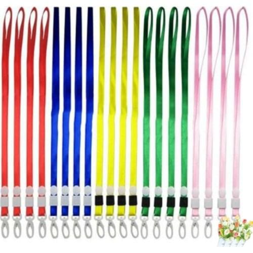 10pcs/lot Neck Strap Lanyard Safety Breakaway For Mobile Phone USB Holder ID Name Badge Holder Keys Metal Clip