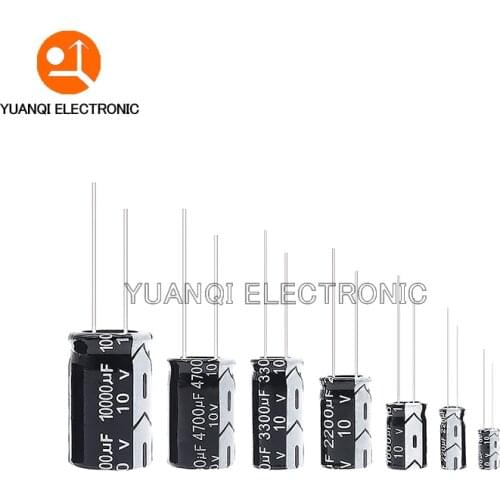10V Aluminum Electrolytic Capacitor 100UF 220UF 330UF 470UF 680UF 1000UF 1500UF 2200UF 3300UF 4700UF 10000UF