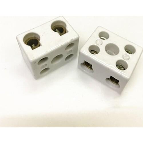 2pcs Terminals High temperature insulation porcelain joint Ceramic terminal electric furnace five-eye magnetic joint