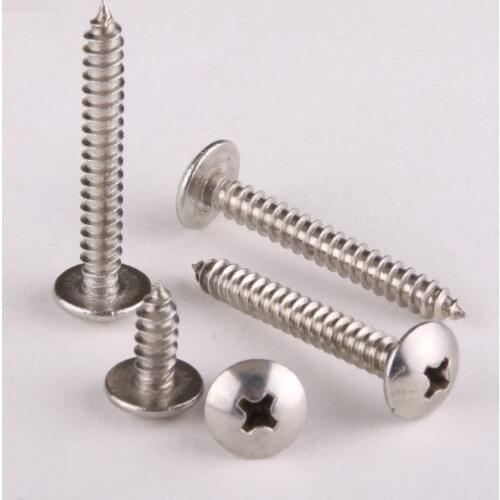 25PCS 304 Large Flat Head Self Tapping Screws / Umbrella Head Self-Tapping Screw M4 * 10mm