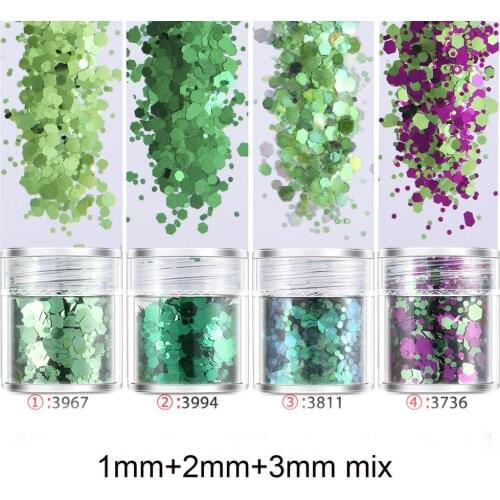 4pots Grass green Mix UV Resin Mold Filling Sequins Nail art Diy Making Resin Crafts Supplies Jewelry Finding Accessories