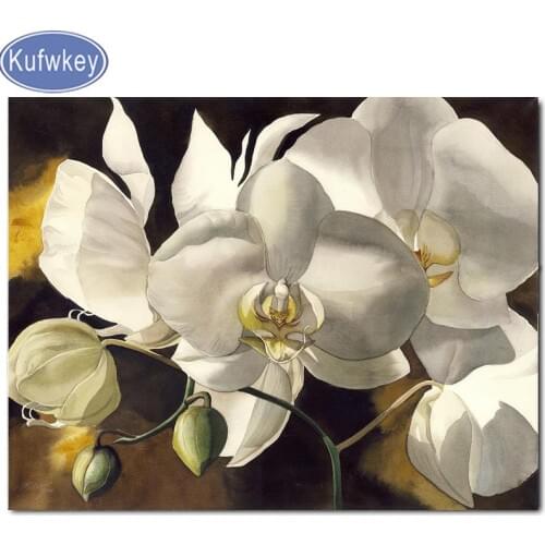 3d diy full square/round drill Orchid Magnolia 5d diamond painting cross stitch diamond embroidery mosaic needlework,kitchen art