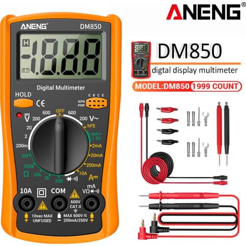 ANENG DM850 Digital Multimeter 1999 Counts Eletric Professional Automatic AC/DC Votage tester Current Ohm Ammeter Detector Tool