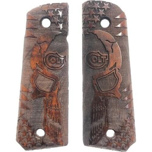 Colt 1911 Colt Written Special Series Smiling Face Laser Cut Wooden Grip Mod24