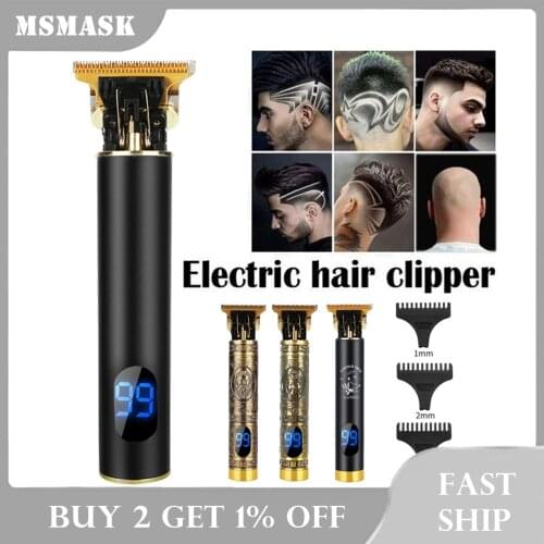 T Bald Head Hair Clipper Trimmer For Men Rechargeable Mower Hair Trimmer Electric Hair Cutting Machine Vintage Haircut Shaver