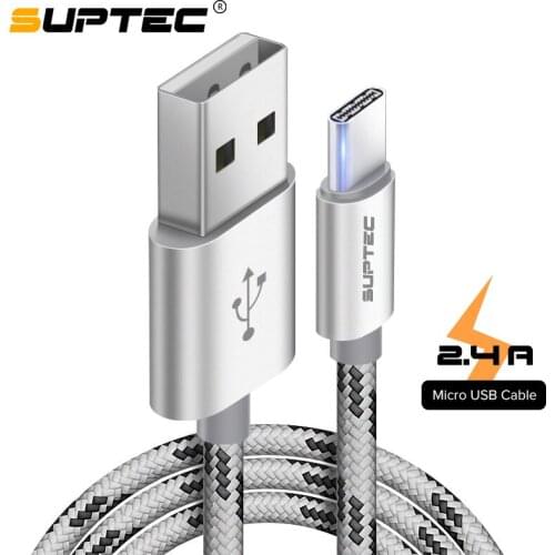 SUPTEC USB Type C Cable for Xiaomi Redmi Note 7 Mi 9 Samsung S9 S8 USB-C Charging Data Type-C Charger Cable for Huawei P20 Lite