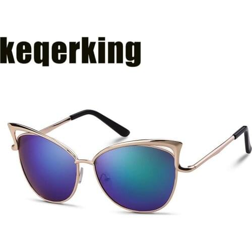 Cat Eye Polarized Sunglasses Women Hollow Designer Vintage Gradient Glasses Retro Metal Cateye Sun Glasses Female Eyewear UV400