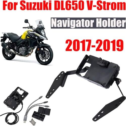 Mobile Phone Holder USB Navigation Bracket Motorcycle Charging Mount For Suzuki DL650 V-Strom Vstrom 650 DL650XT DL 650 V-Strom