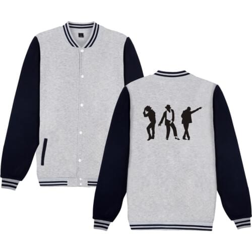 Michael Jackson Moonwalk fashion funny Baseball Jacket men women hip hop Sweatshirt coat casual long sleeve hoodies Jackets tops