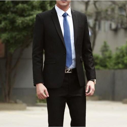 Men Suit Office work cloth Business Spring Slim A buckle Formal