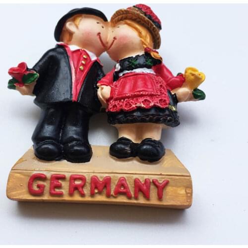 German creative humanities tourism souvenirs painted couples dresses crafts magnetic refrigerator stickers