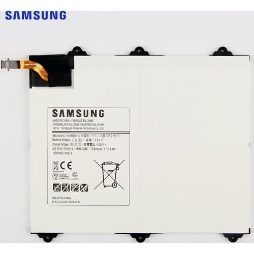 SAMSUNG Original Tablet Battery EB-BT567ABA EB-BT567ABE For Samsung Galaxy Tab SM-T560NU T567v 9.6 Authentic Battery 7300mAh