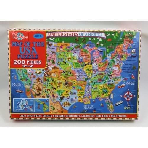 Puzzles 200 Pieces Wooden Assembly Picture World Map America Map Puzzles Toys for Adults Children Kids Games Toys P183