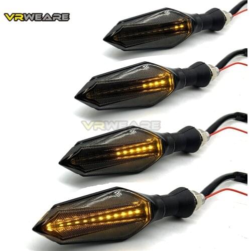 12V Motorcycle Water Flowing LED Turn Signals for Kawasaki Rear Flashing Signal Brake Lights Indicators Honda Yamaha blinker
