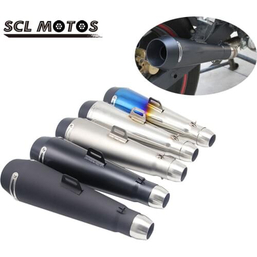 SCL MOTOS 2Pcs Universal Motorcycle M4 Exhaust Muffler Pipe Silencer For Suzuki gsr 600 Benelli trk 502 Honda crf 230 Motorbike