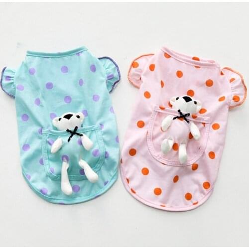 Cute Dots Dog Vest Shirt Spring Summer Pet Clothing for Cat Dog Puppy Costume Apparel Pomeranian Yorkshire Poodle Bichon CLothes