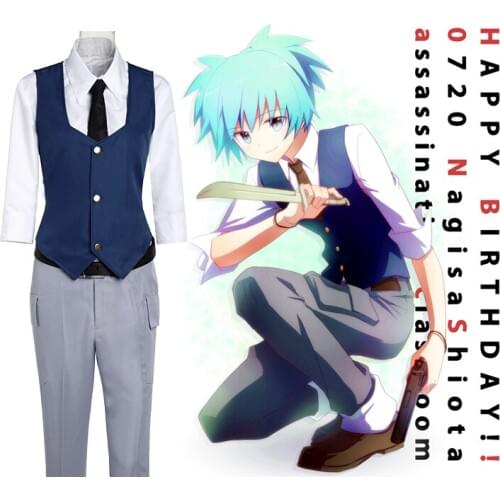 Assassination Classroom Shiota Nagisa Cosplay Costume Uniform Outfit Halloween Costumes for Women/Men Carnaval Disfraces S-XL