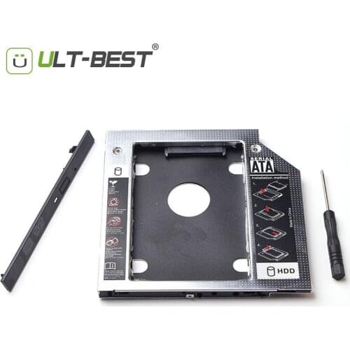 ULT-Best Universal 12.7mm SATA To SATA 2.5" HDD Case SSD Hard Disk Caddy Enclosure Optical DVD Bay Adapter For Laptop Optibay