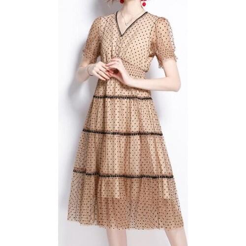 ZAWFL 2021 New Runway self portrait Lace Mesh Womens Short Sleeve Dress V-neck Hollow Out Luxurious Embroidery Dresses Vestidos