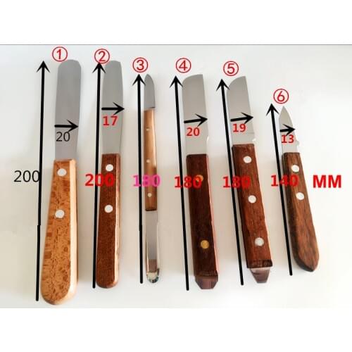 2pcs Dental spatula Gypsum wooden handle knife metal spatula plaster mixing knife dental Lab Tools impression materials