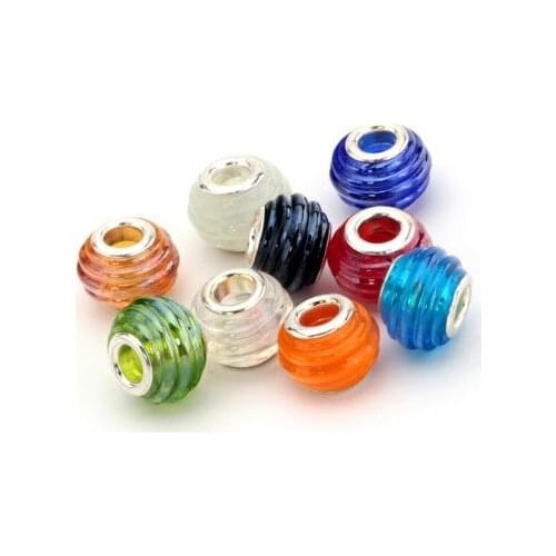 10pcs/lot mix random color Alloy Spacer glass Beads Hole Beads Flat Beads Buddha Beads For DIY bracelet Jewelry Making cxgez