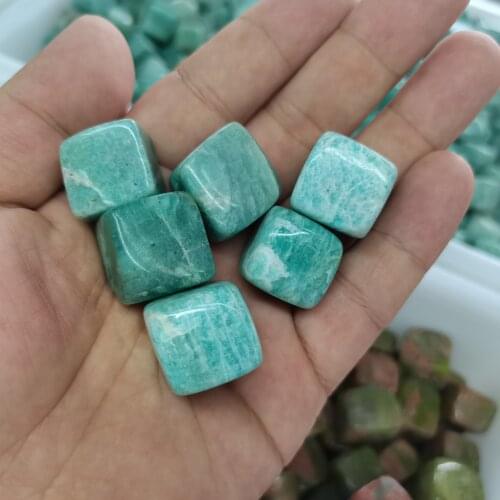 10pcs Natural green tianhe stone crystal cube energy healing