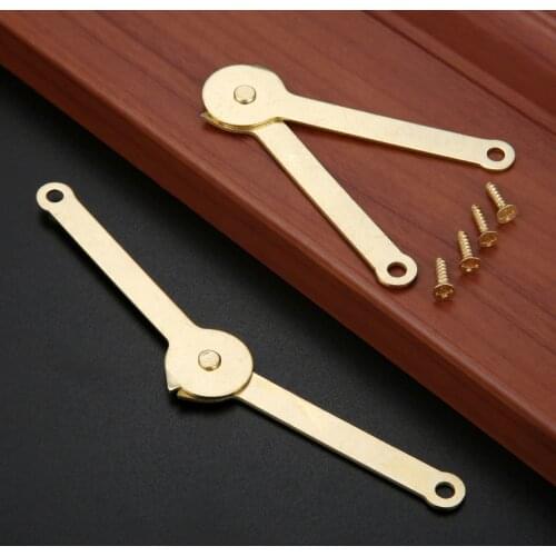 2Pcs Vintage Wooden BoxLid Support Hinges Box Display Furniture Cabinet Door Kitchen Cupboard Hinges Lid Stays With Screws