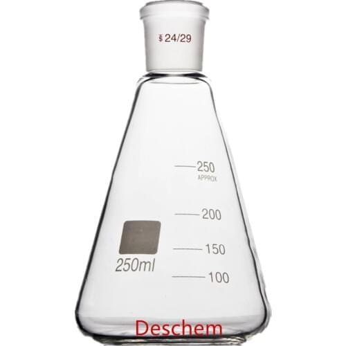 250ml,Glass Erlenmeyer Flask,24/29 Standard Joint,Boro Glass3.3 conical Bottle