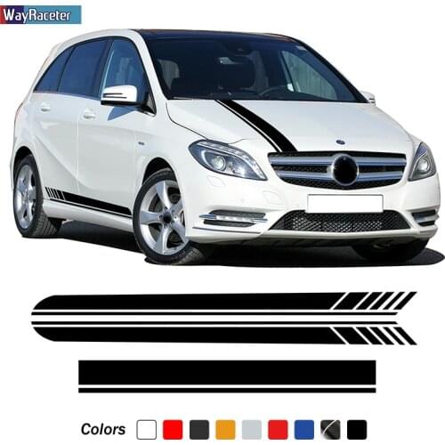 3 Pcs Car Hood Decal Edition 1 Side Stripes Skirt Sticker For Mercedes Benz B Class W246 247 B180 B200 B250 B220 Accessories