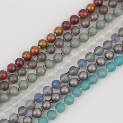 7 Color Choice,152cm,Leisure Atmospheric Style Handmade Knotted Long Necklace Women Birthday Travel Jewelry Gift Wholesale PD-04