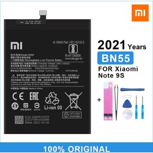 Xiaomi Original Battery BN55 for Redmi Note 9S Genuine Phone Battery 4920mAh with Tools