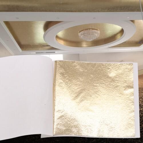 Antique Gold Leaf Sheets Imitation Alloy Foil Paper 8x8.5cm for Nail,Metallic Wall,Furniture,Statue