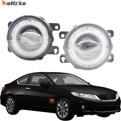 2 Pieces Car Lens LED Fog Lights Assembly Angel Eye DRL Daytime Runinng Light Lamp for Honda Accord Coupe 2013 2014 2015