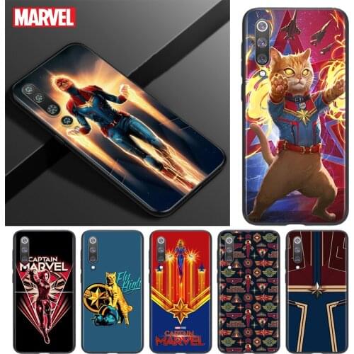 Silicone Cover Avengers Captain Marvel For Xiaomi Mi 11 10T 10 9T 9 8 Note 10 Lite Pro Ultra 5G Black Soft Phone Case