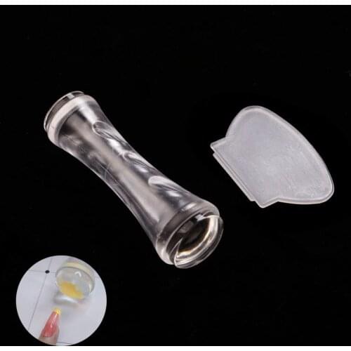 Double Head Nail Art Stamper Nail Stampers Kit with Scraper Transparent Jelly Soft Silicone Nail Print Stamper Manicure Tools