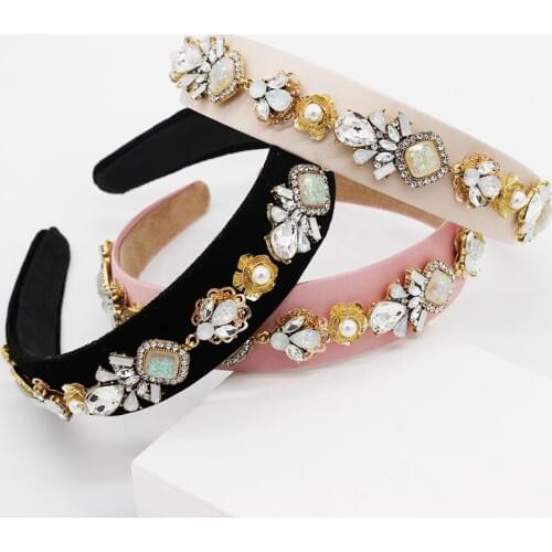 European and American Baroque geometric rhinestones fashion dance party nightclubs wild headband 967