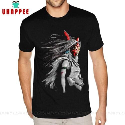 Short Sleeves Round Collar Pure Cotton Princess Mononoke Tee-Shirts Big Mans S T Shirts