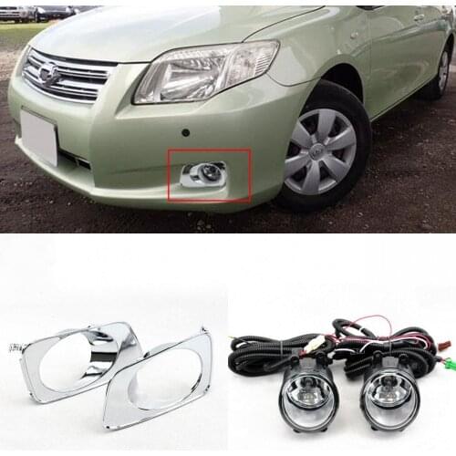 JanDeNing For T OYOTA COROLLA /AXIO /FIELDER 2007 Clear Front Fog Lamp Chrome Cover Trim Replace assembly kit (one Pair)