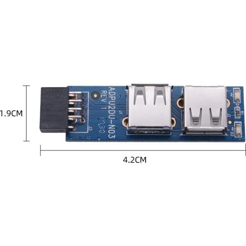 Motherboard 9-pin switch to dual USB switch card DuPont switch to USB2.0 expansion card case built-in receiver Bluetooth