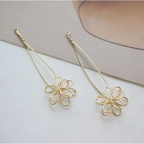 Min order 12pcs/lot cartoon flowers decoration copper charms diy jewelry earring/garment accessory