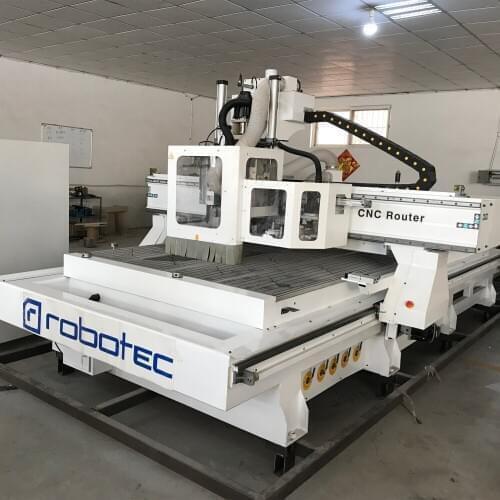 Multi heads ATC CNC Router Milling Cutting panel furniture Line with uploading and downloading table woodworking cnc machine