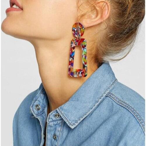 Fashion Hollow Rectangle Statement Women Geometric Earrings Jewelry Gift new