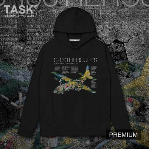 Men hooded sweater USA C130 Hercules Military transport aircraft pattern casual long sleeve sportswear Spring Autumn hoodie male