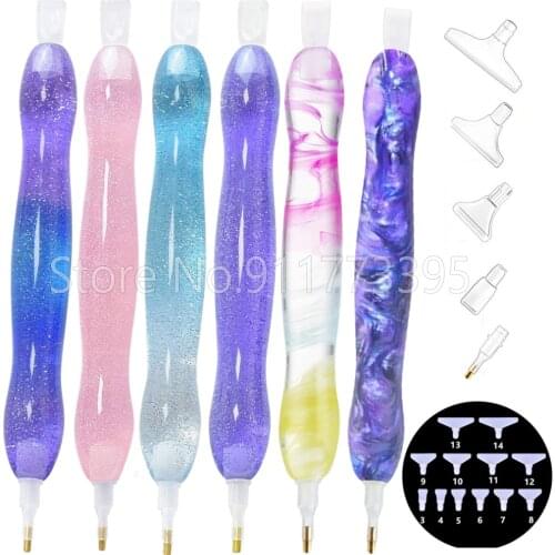 5D Diamond Painting Tool Big Resin Point Drill Pen With 18 Pieces Pen Nibs Kits Diamond Embroidery Cross Stitch Accessories Gift